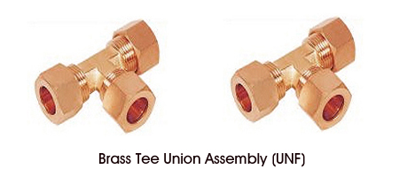 Brass Tee Union Assembly UNF