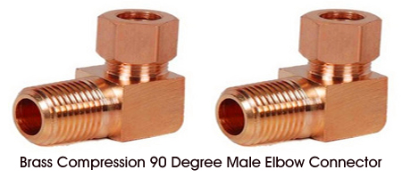 Brass Compression 90 Degree Male Elbow Connector