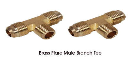 Brass Flare Male Branch Tee 